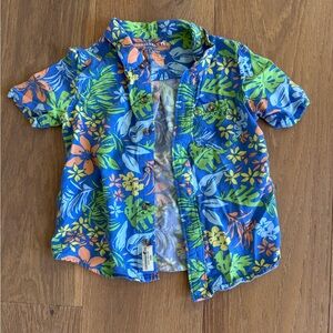 Boys Floral Button Down Shirt - size XS